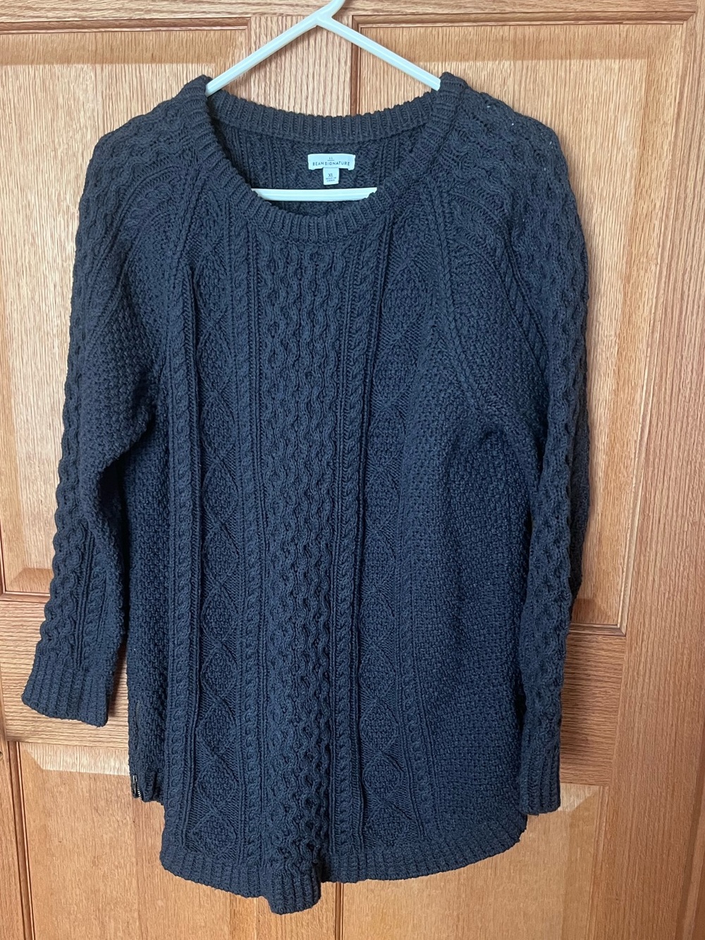 LL Bean signature fisherman Cable Knit Crewneck Sweater
